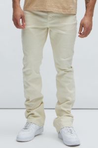 Drop Top Convertible Stacked Skinny Pants - Off White sold by Fashion Nova