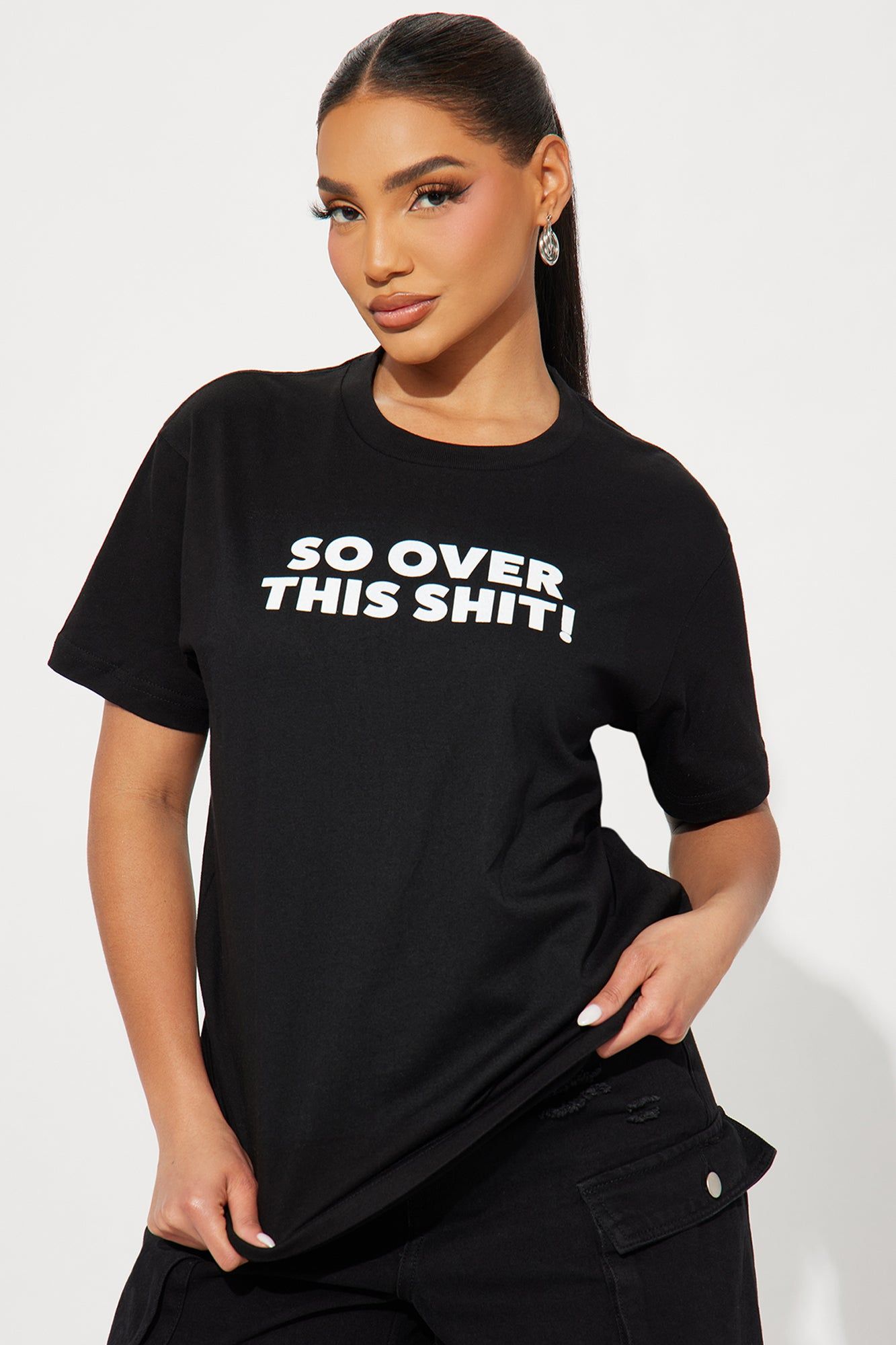 So Over This Shit Tee - Black sold by Fashion Nova