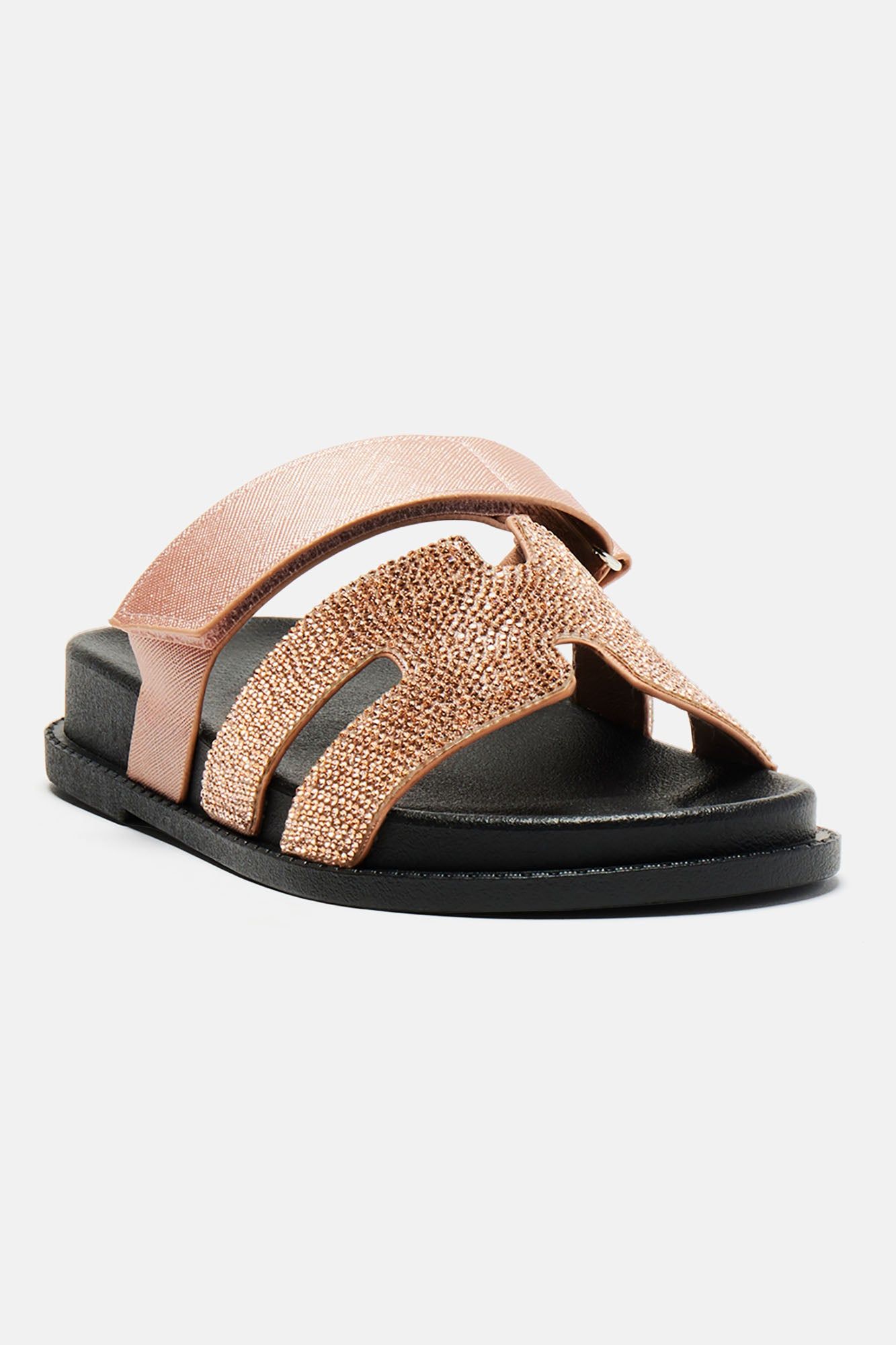 Slayin' In Embellished Casual Slides - Rose Gold sold by Fashion Nova product image thumbnail 4