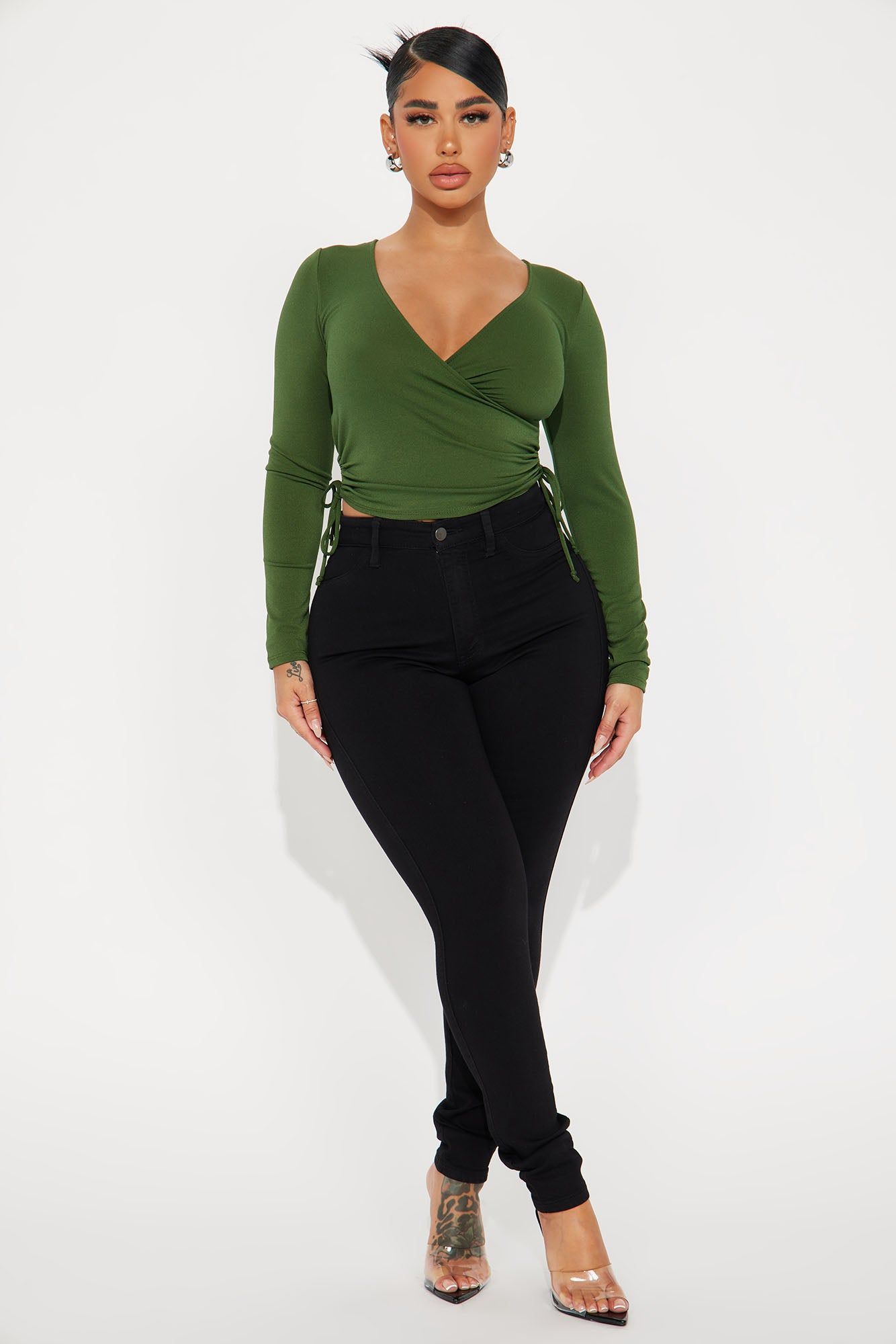 Shyann Surplice Top - Green sold by Fashion Nova product image thumbnail 2