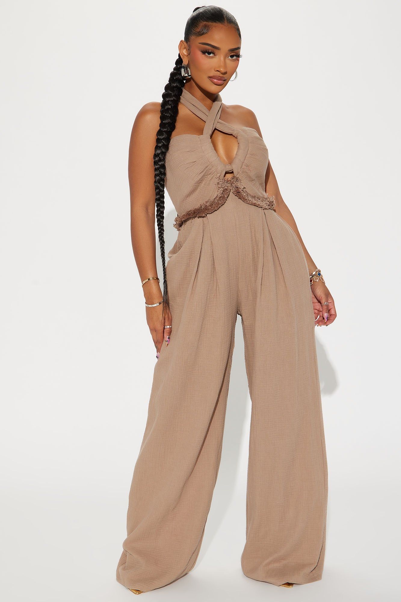 Adira Jumpsuit - Taupe sold by Fashion Nova