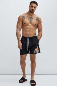 Up In Flames Swim Trunks - Black sold by Fashion Nova