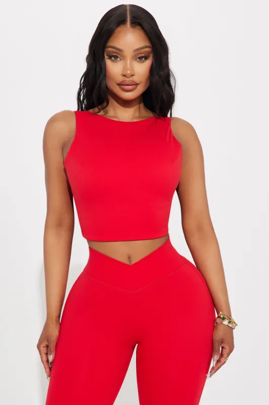 Soft Era Active Top - Red sold by Fashion Nova
