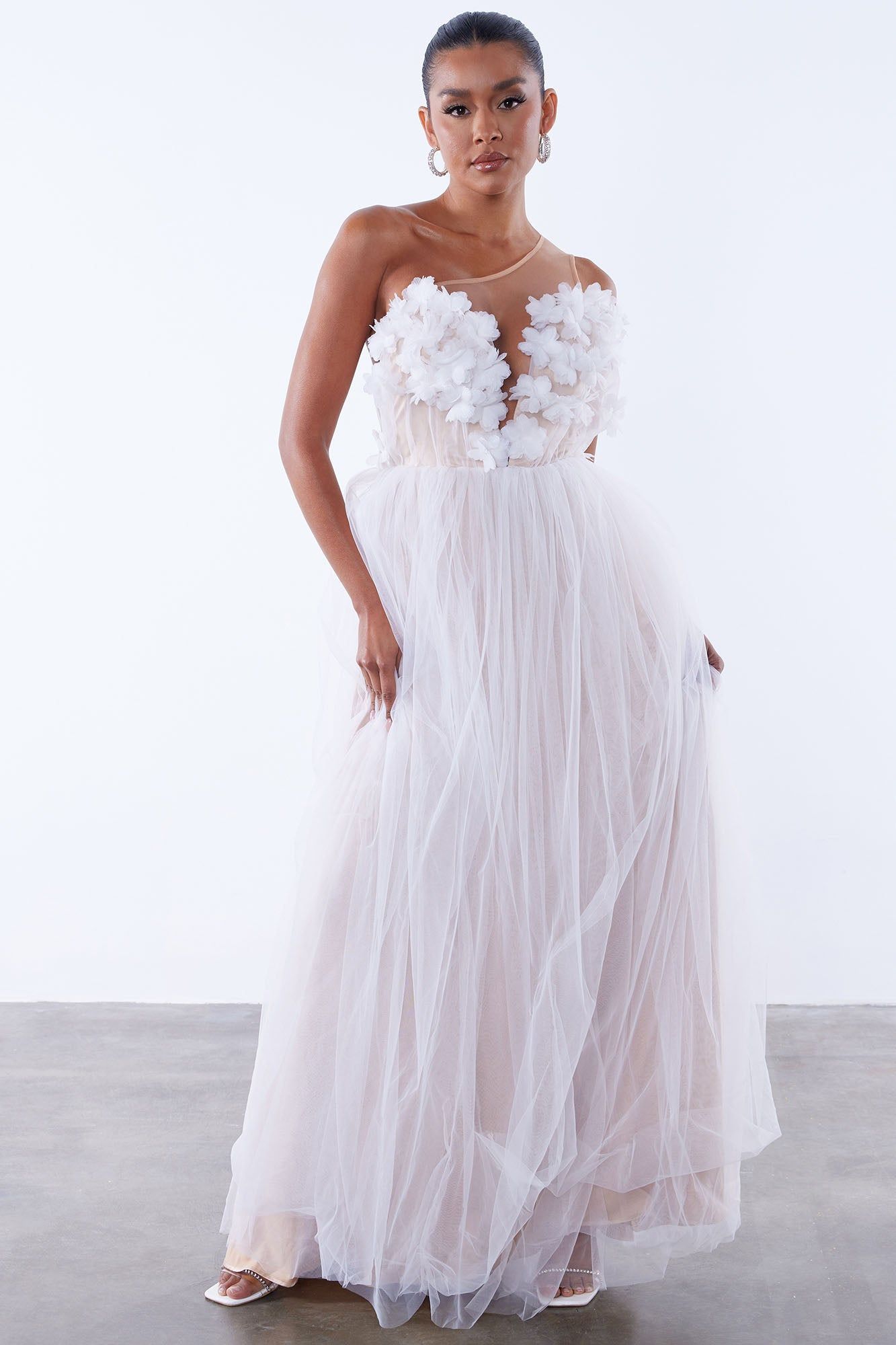 Dahlia Tulle Gown - White sold by Fashion Nova