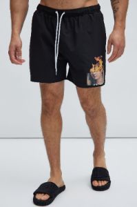 Up In Flames Swim Trunks - Black sold by Fashion Nova