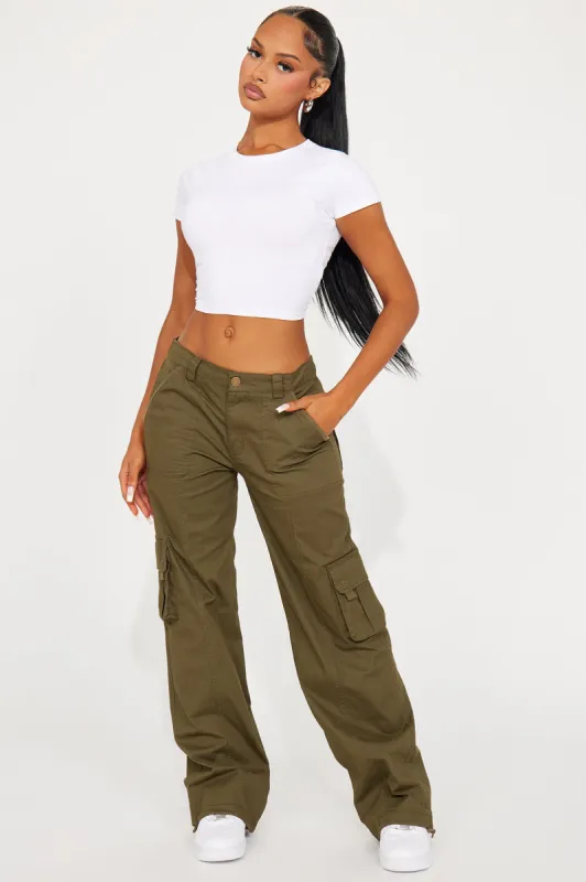 Shame On You Cargo Jogger - Olive sold by Fashion Nova