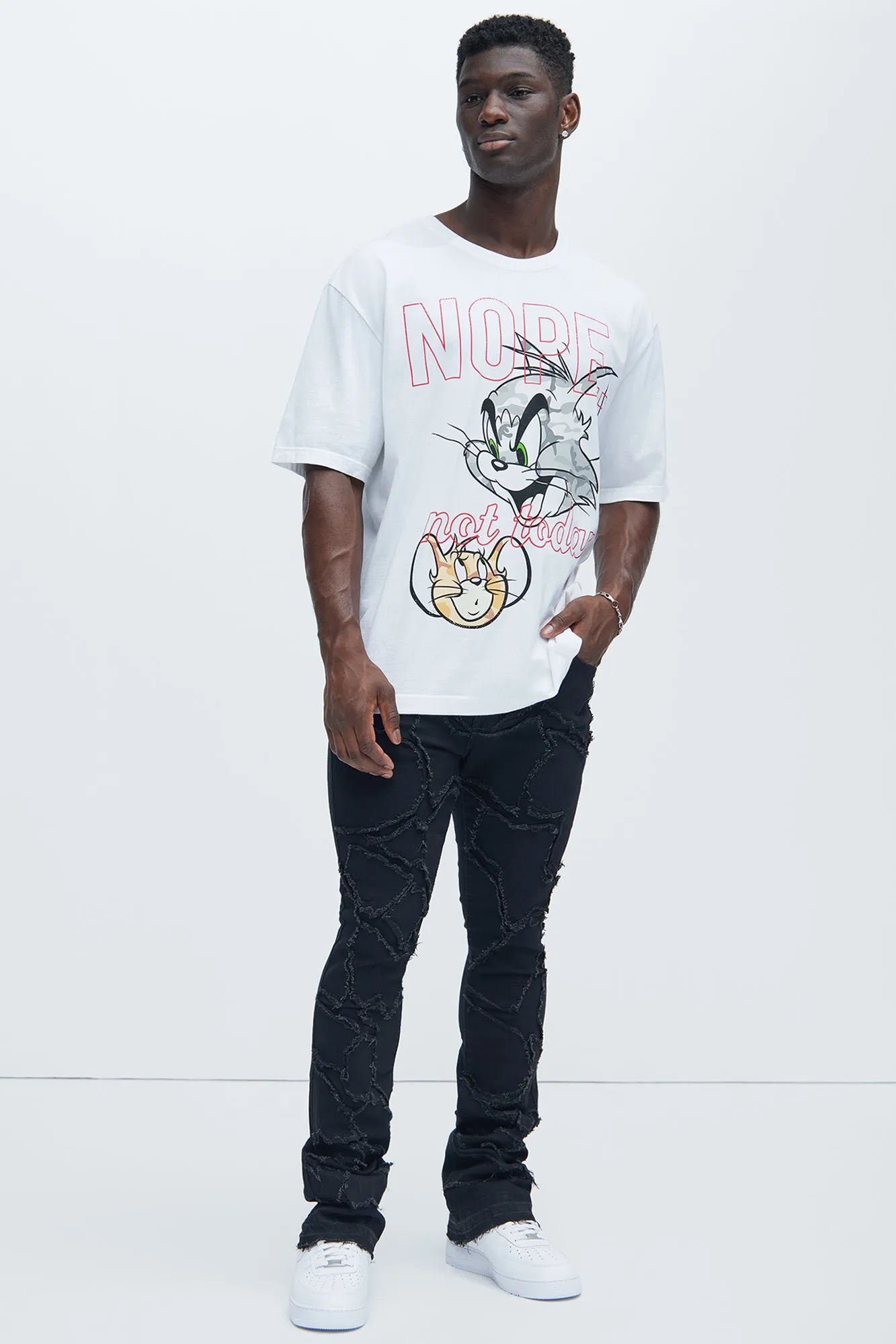 Tom And Jerry Nope Not Today Short Sleeve Tee - White sold by Fashion Nova product image thumbnail 3