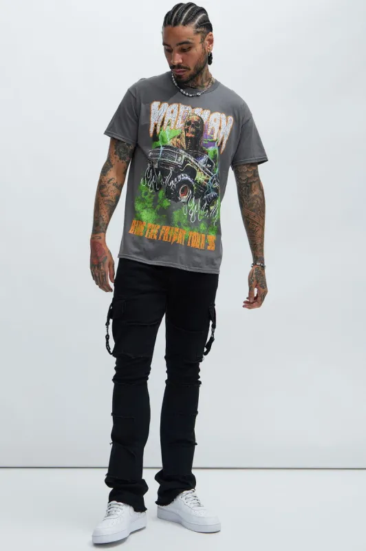 Fright Tour 96 Short Sleeve Tee - Charcoal sold by Fashion Nova