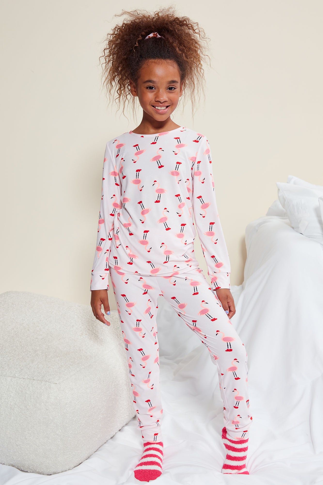 Mini Fa La La Flamingo Tight Set - Pink/combo sold by Fashion Nova