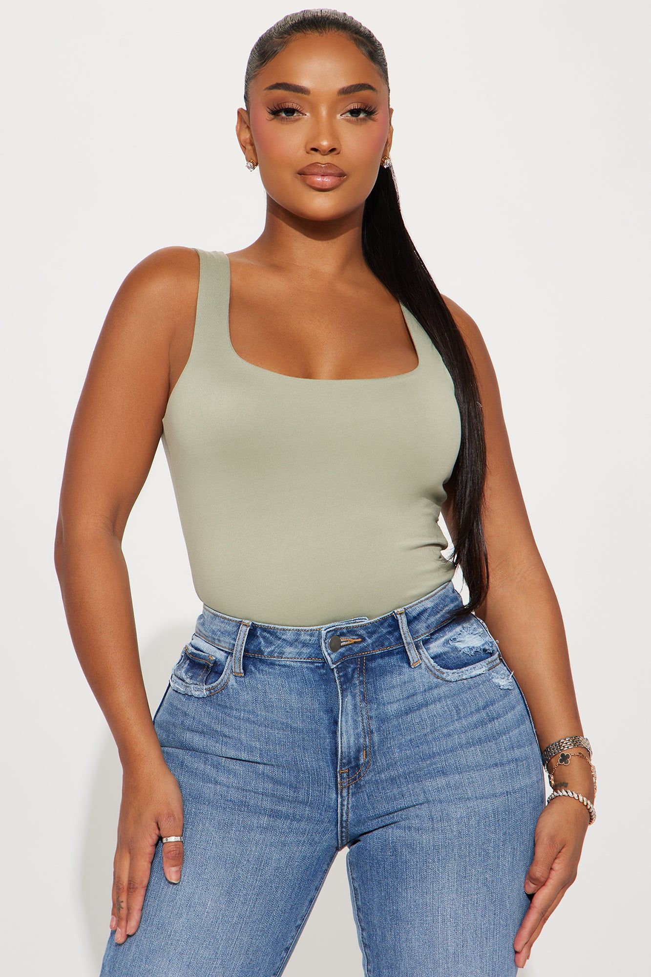 Thalia Tank Top - Sage sold by Fashion Nova