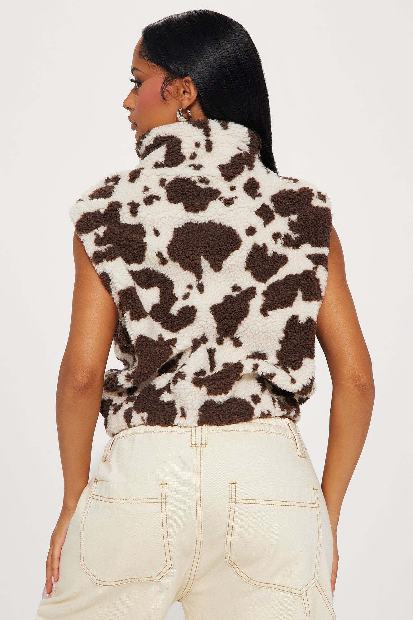 Ranch Babe Sherpa Vest - Cream/combo sold by Fashion Nova product image thumbnail 3