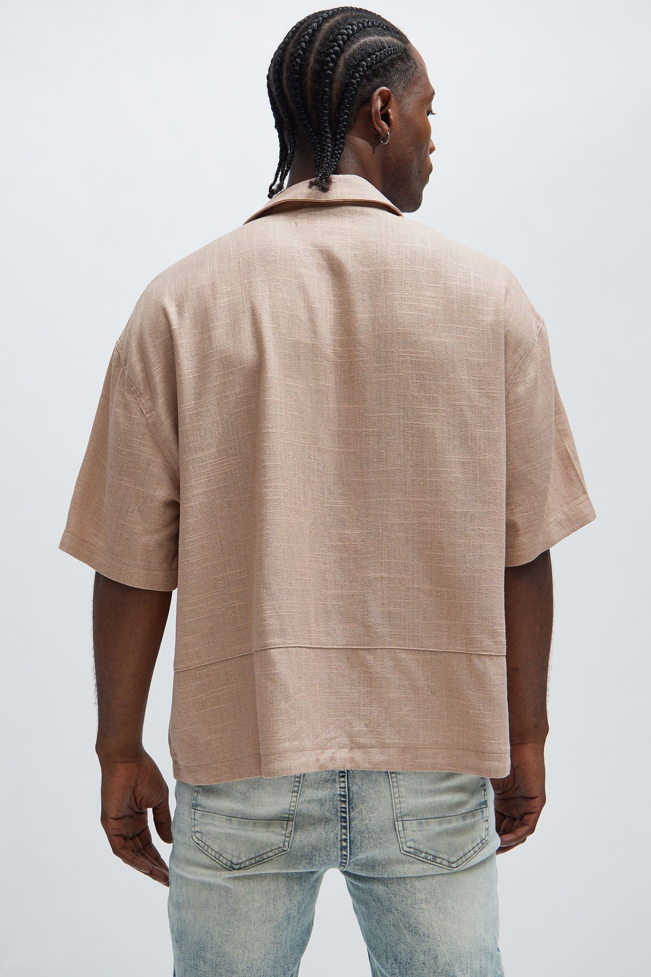 Silas Linen Shirt - Taupe sold by Fashion Nova product image thumbnail 4