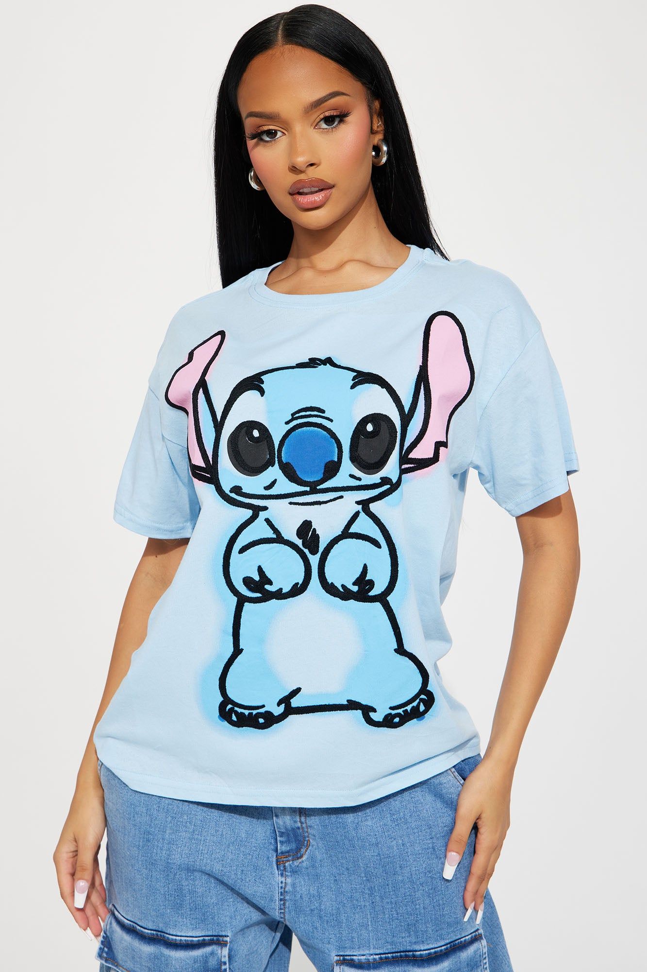 Disney's Stitch Graphic Tshirt - Blue sold by Fashion Nova