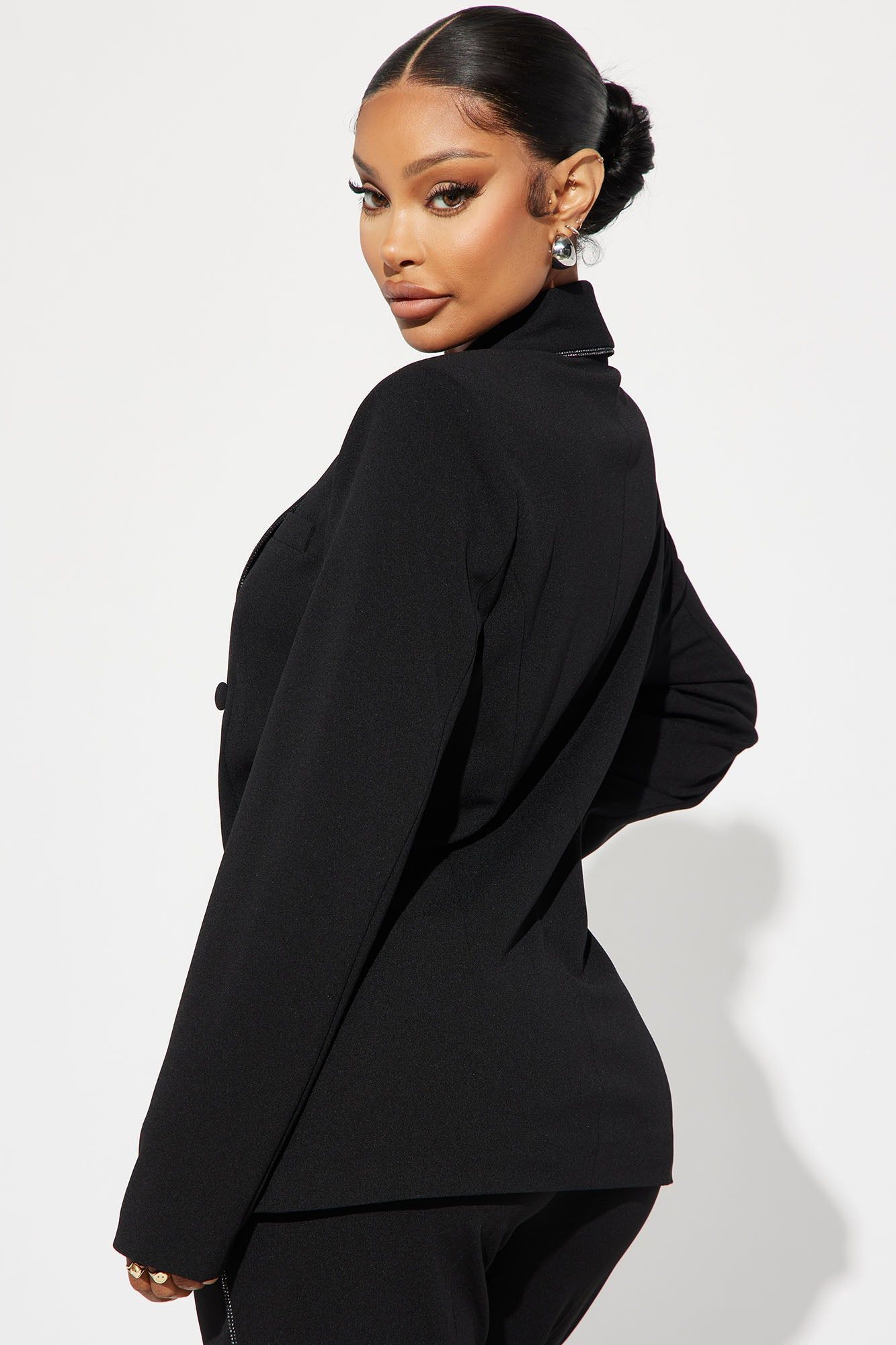Talk Serious Rhinestone Blazer - Black sold by Fashion Nova product image thumbnail 4