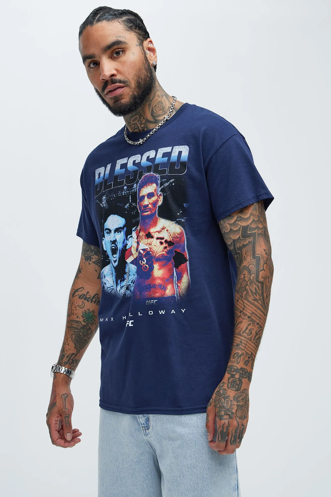 UFC Max Holloway Short Sleeve Tee - Navy sold by Fashion Nova