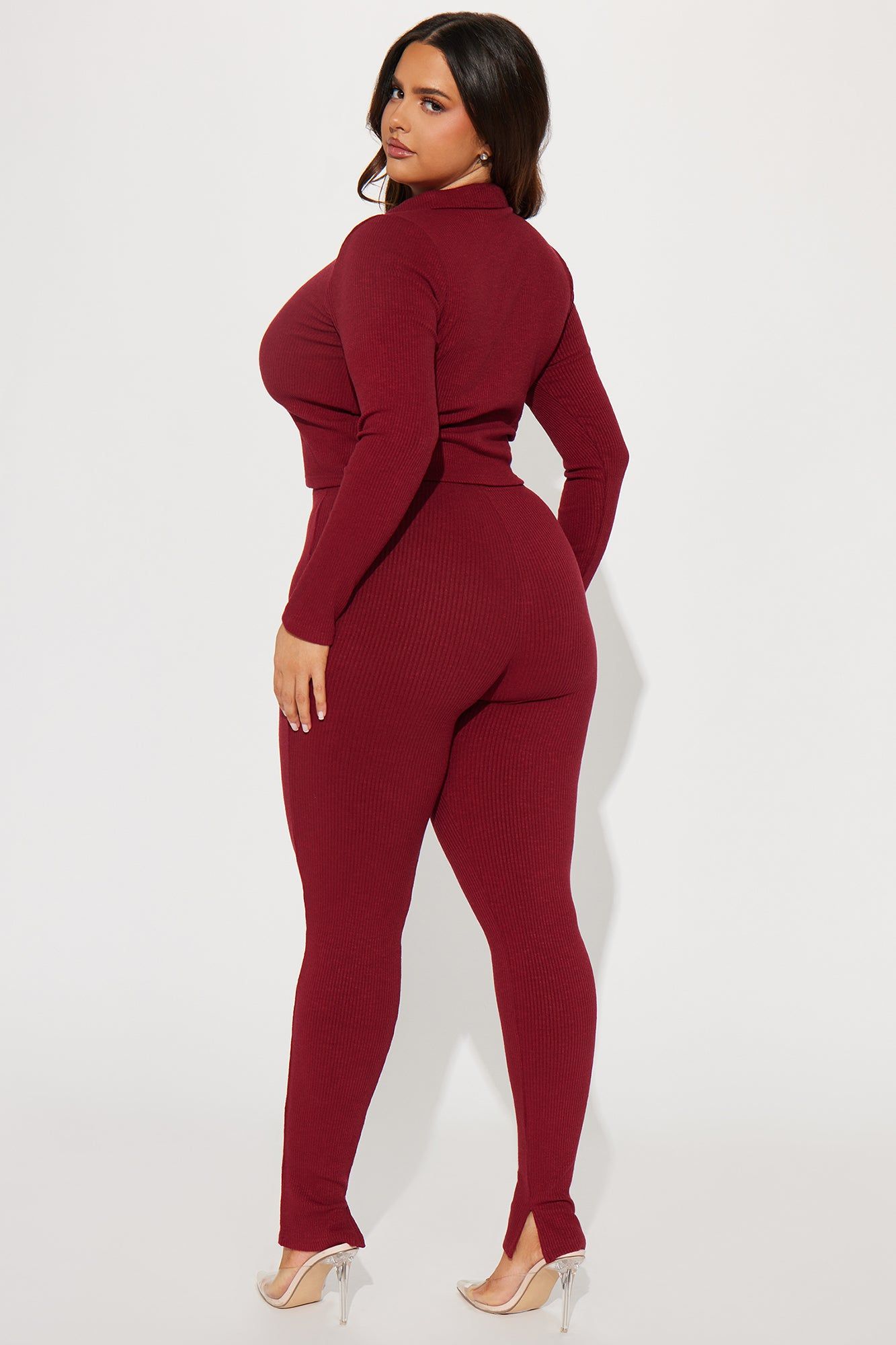 Zoey Sweater Pant Set - Burgundy sold by Fashion Nova product image thumbnail 6