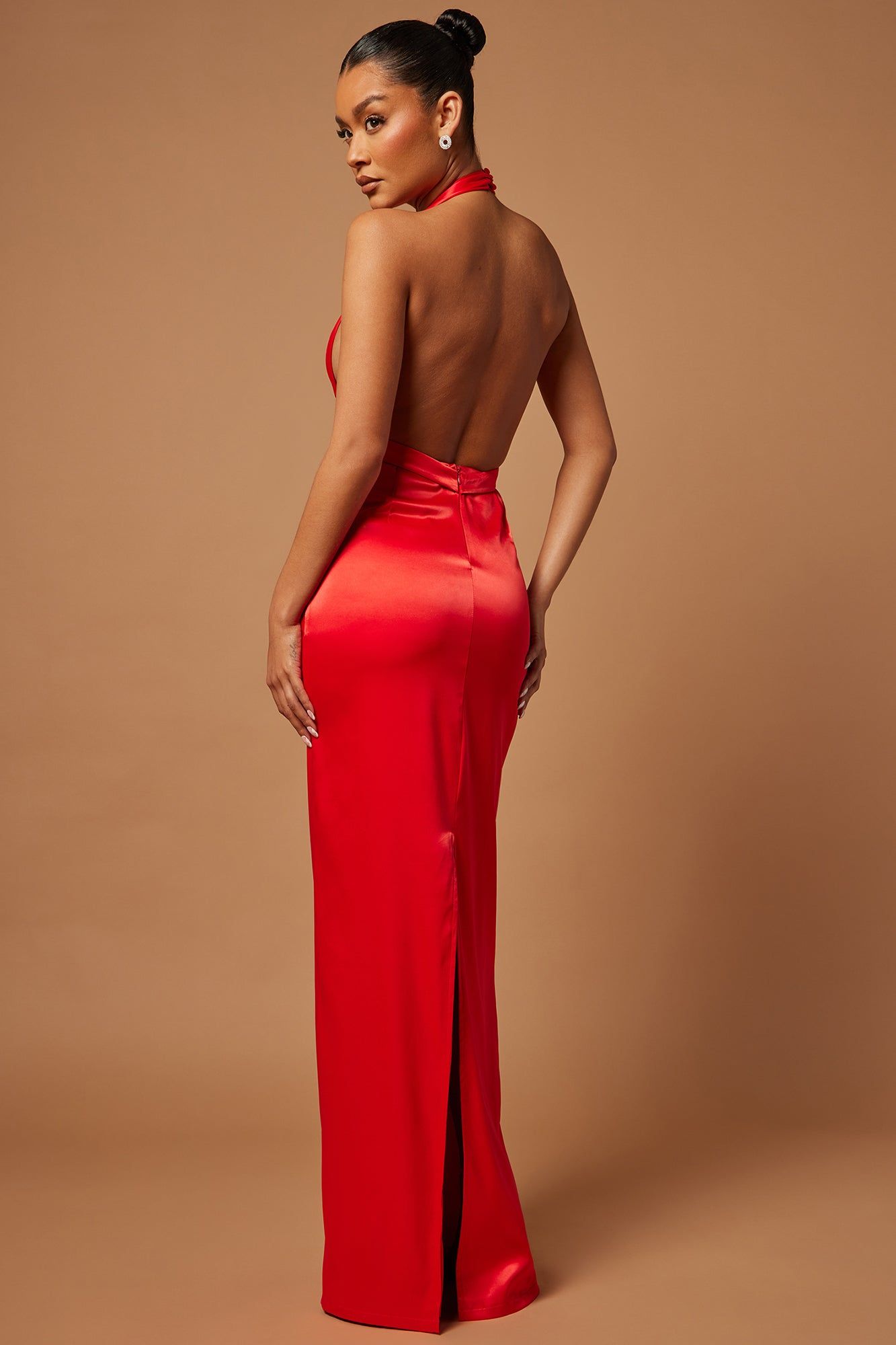 Isabella Satin Pleated Gown - Red sold by Fashion Nova product image thumbnail 4