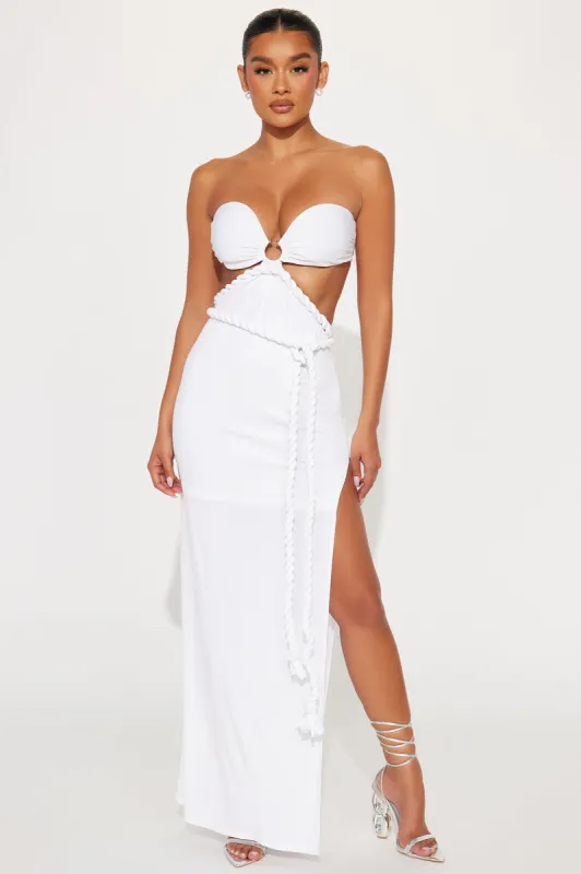 Goddess Mentality Maxi Dress - White sold by Fashion Nova