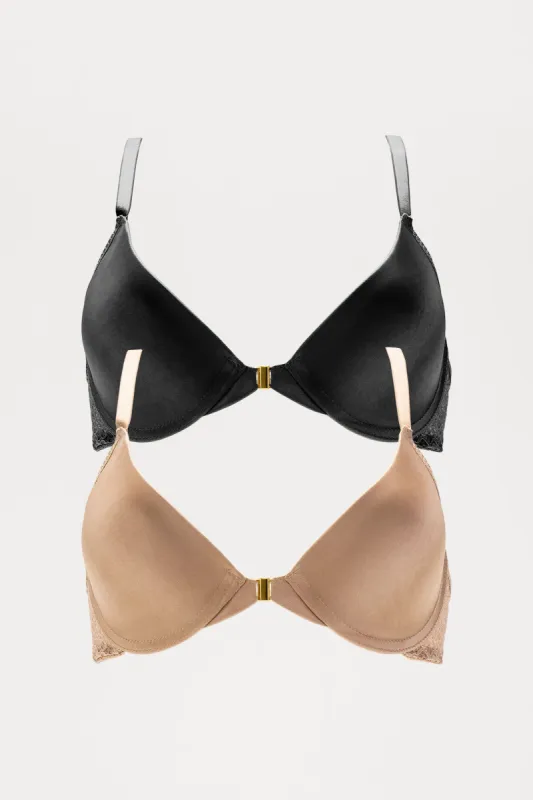 Keep Them Staring Racerback 2 Pack Push Up Bras - Black/combo sold by Fashion Nova