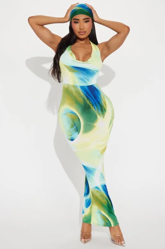 Beautiful Days Maxi Dress Set - Green/combo sold by Fashion Nova