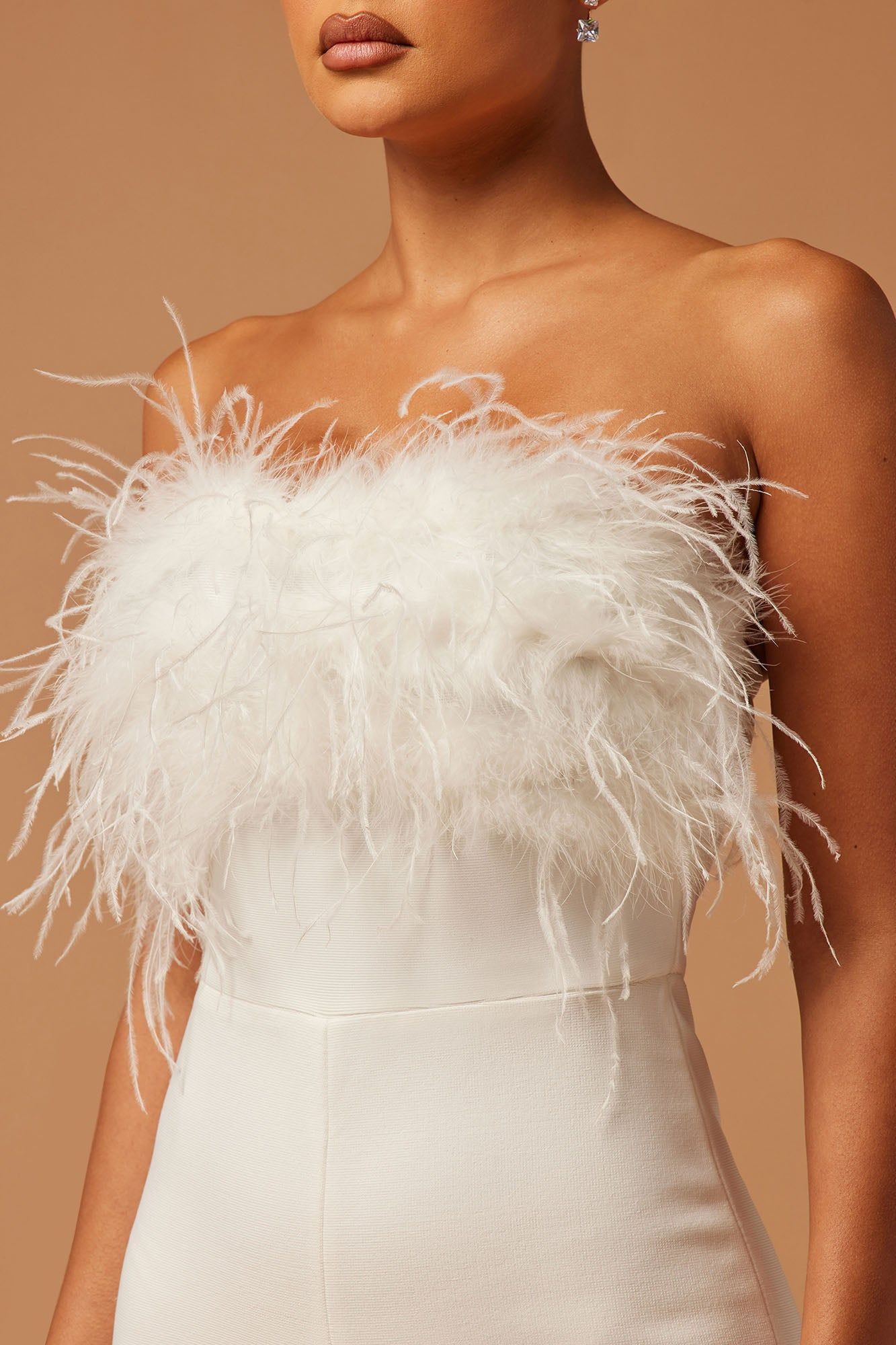 Fay Feather Bandage Jumpsuit - White sold by Fashion Nova product image thumbnail 3