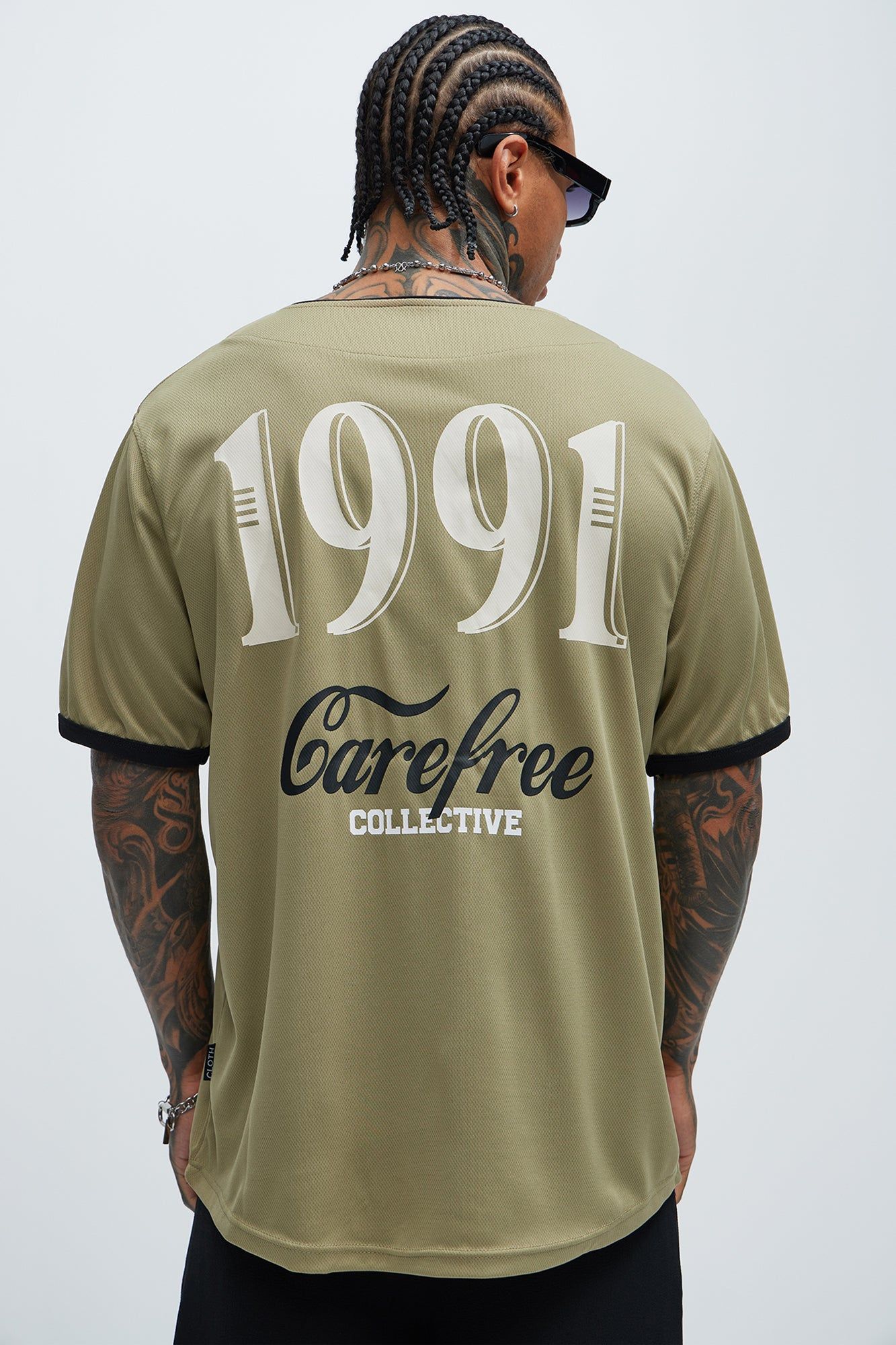 Care Free Baseball Jersey - Olive sold by Fashion Nova product image thumbnail 4