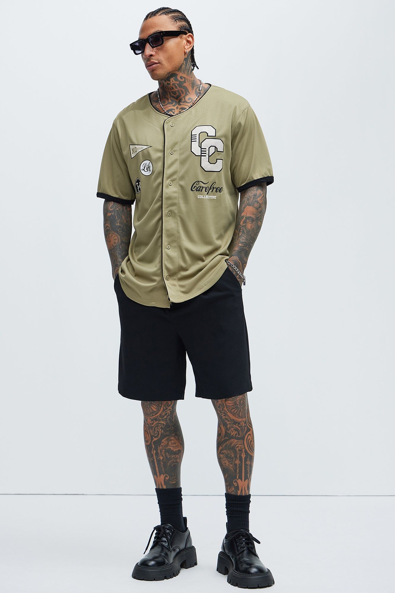 Care Free Baseball Jersey - Olive sold by Fashion Nova product image thumbnail 2
