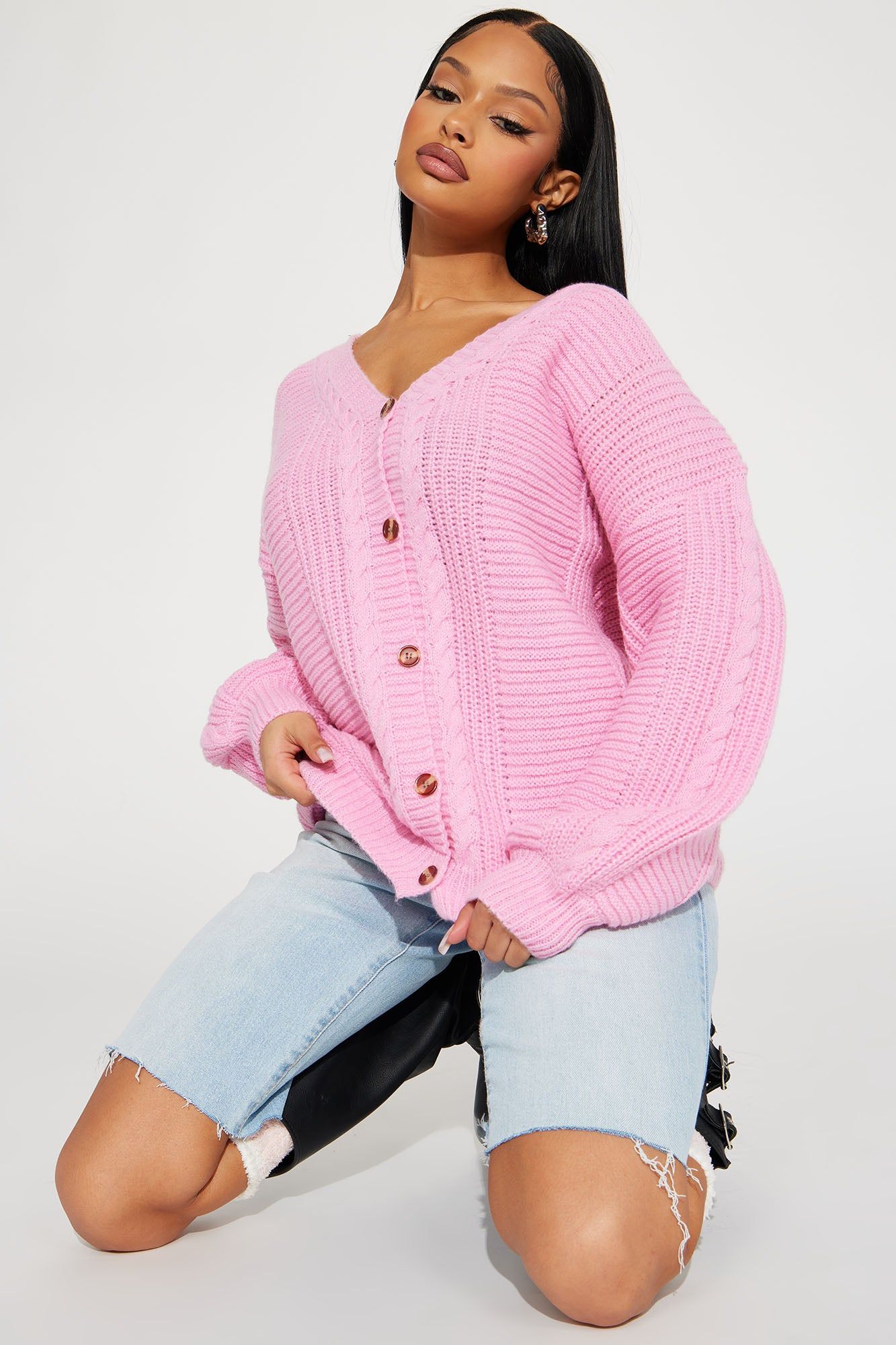 Couch Convo Cardigan - Pink sold by Fashion Nova