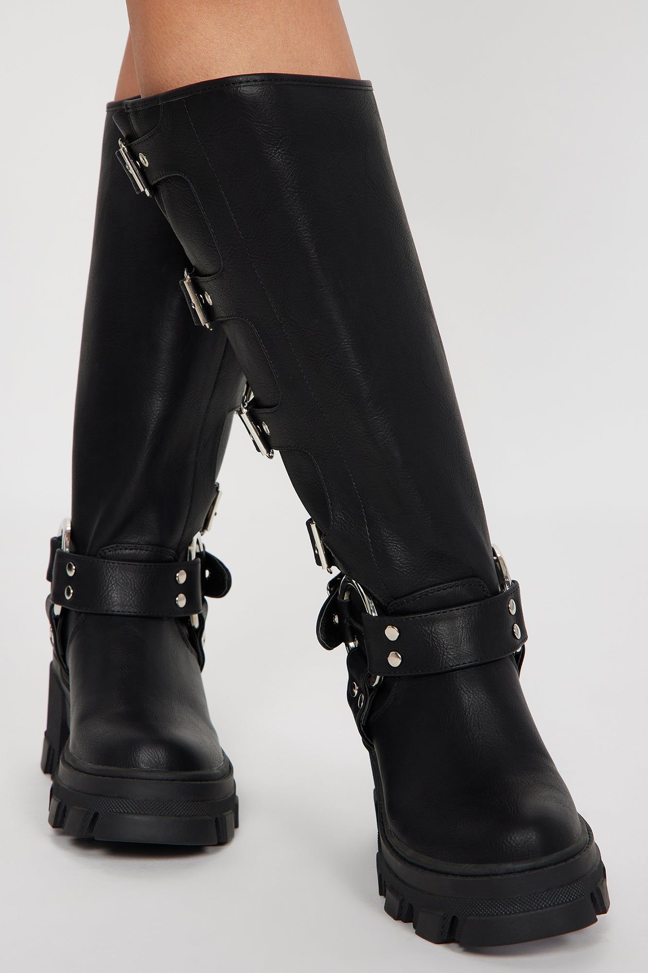 Buckle Up Butter Cup Knee High Boots - Black sold by Fashion Nova product image thumbnail 3