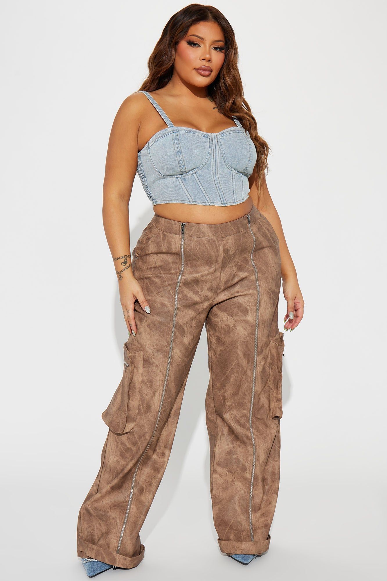 Lyra Washed Faux Leather Pant - Brown sold by Fashion Nova product image thumbnail 4