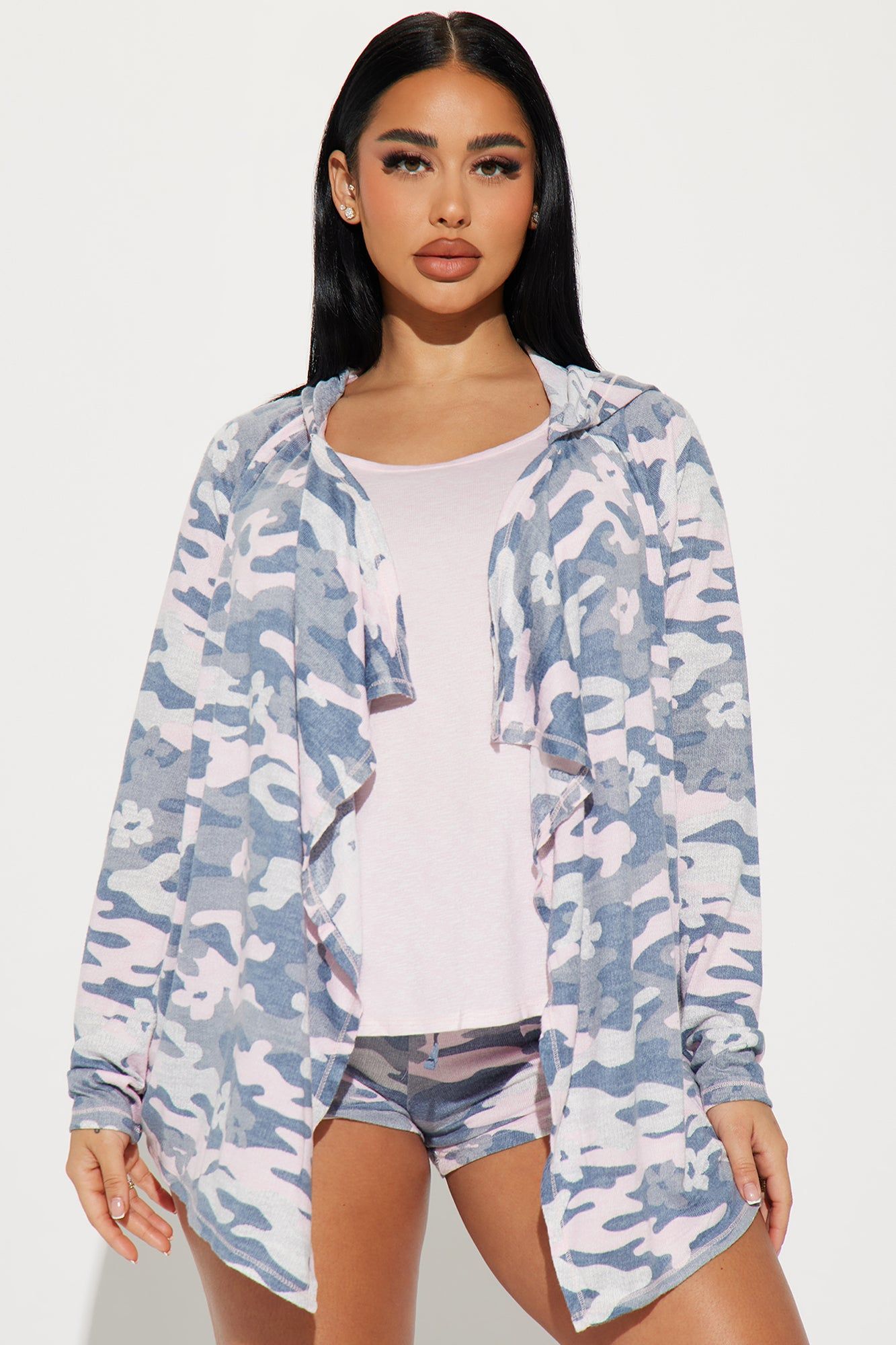 Cozy And Cute PJ Robe Set - Pink/combo sold by Fashion Nova