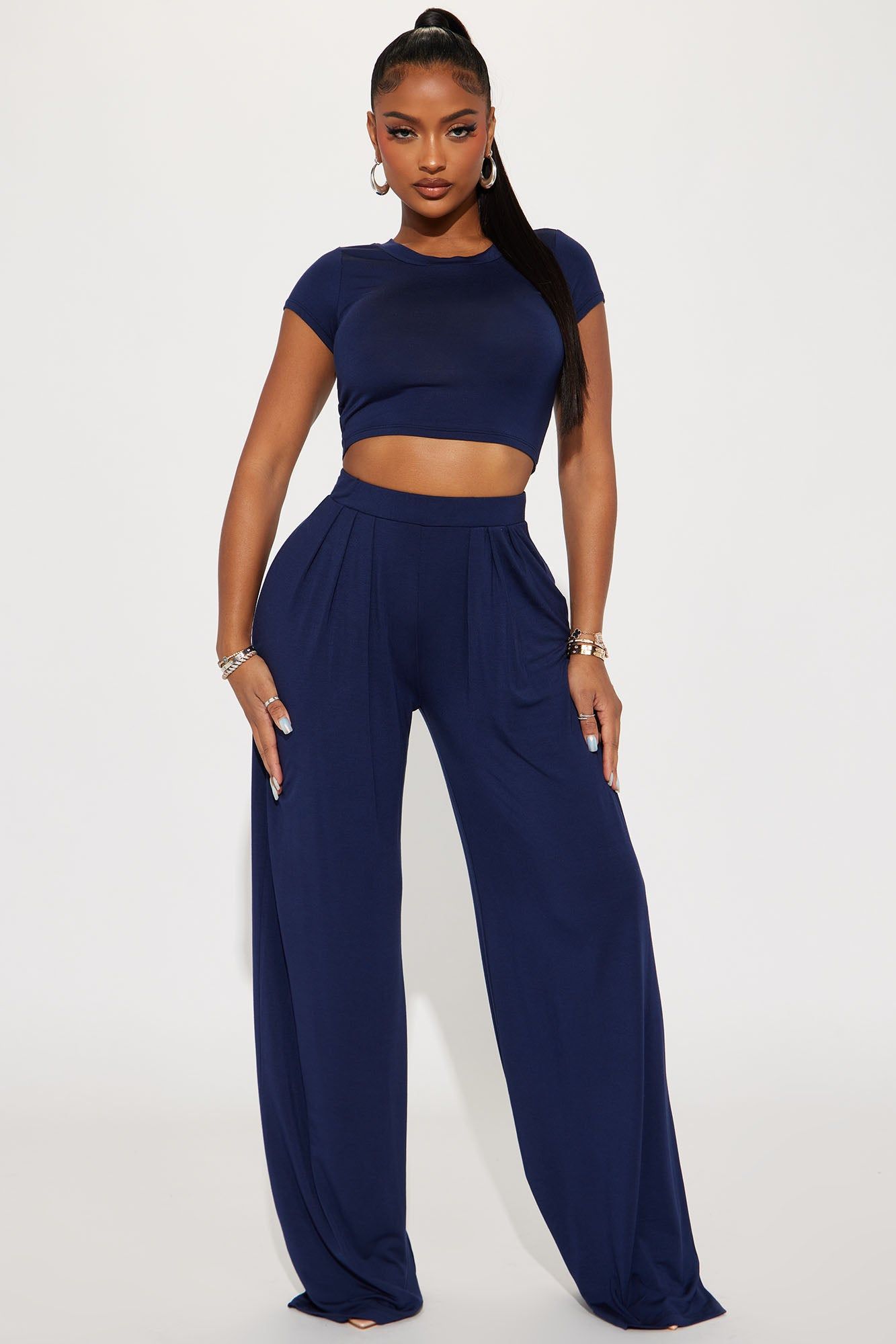 【PORTERNA】Anna Pants Top Set Chosen One Pant Set - Navy | Parallel