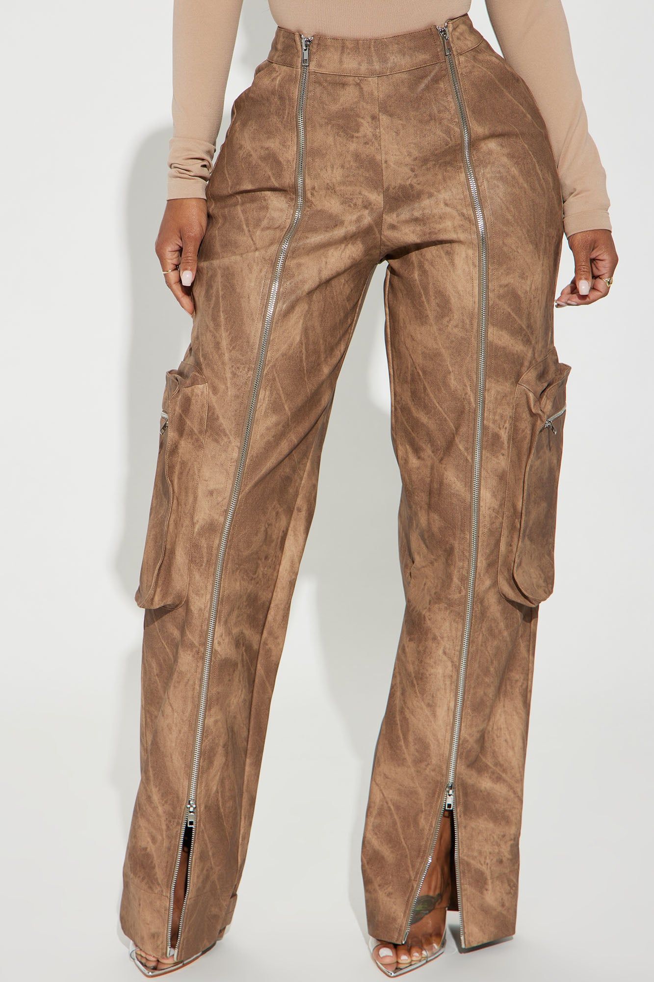 Lyra Washed Faux Leather Pant - Brown sold by Fashion Nova product image thumbnail 2