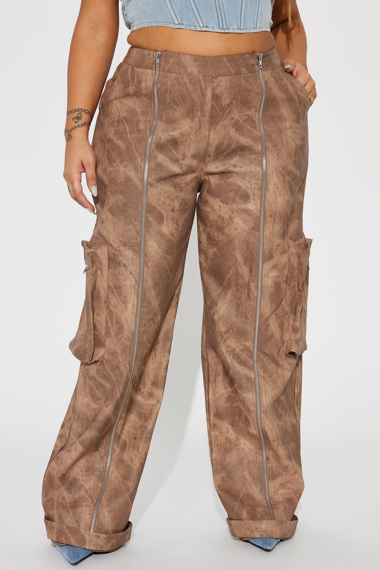 Lyra Washed Faux Leather Pant - Brown sold by Fashion Nova product image thumbnail 5