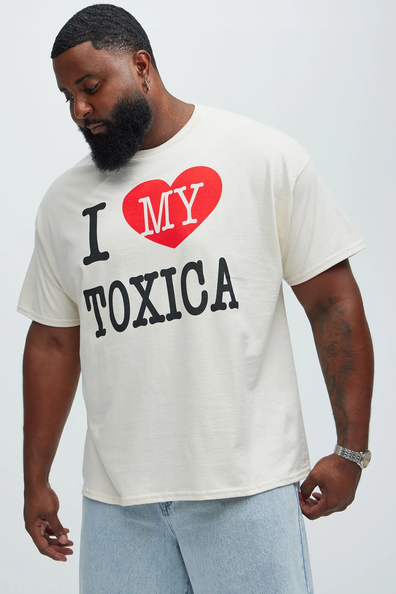 I LOVE MY TOXICA Short Sleeve Tee - Off White sold by Fashion Nova product image thumbnail 4