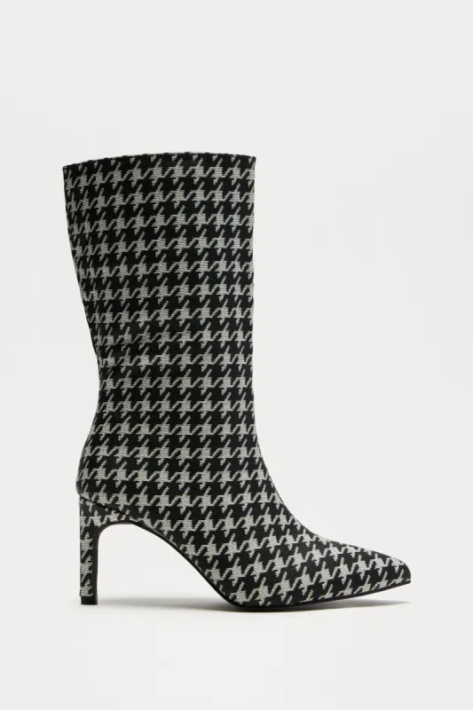 Perry Knee High Boots - Black/White sold by Fashion Nova