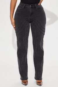 Linking Up Slim Straight Leg Jeans - Black Wash sold by Fashion Nova