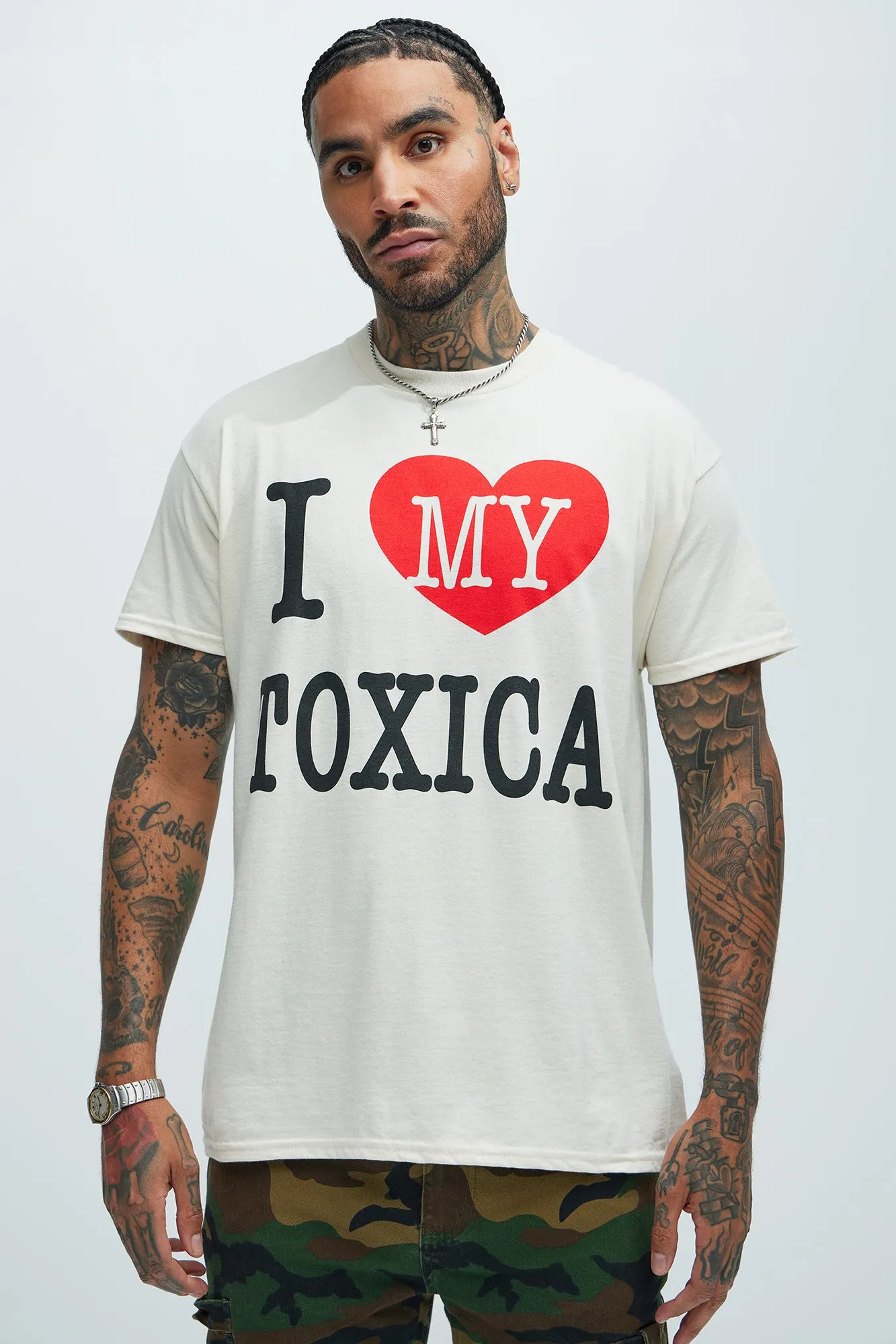 I LOVE MY TOXICA Short Sleeve Tee - Off White sold by Fashion Nova