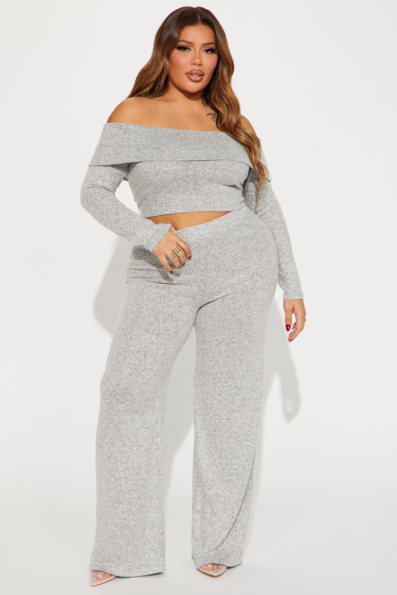 Jamie Brushed Knit Pant Set - Heather Grey sold by Fashion Nova product image thumbnail 4
