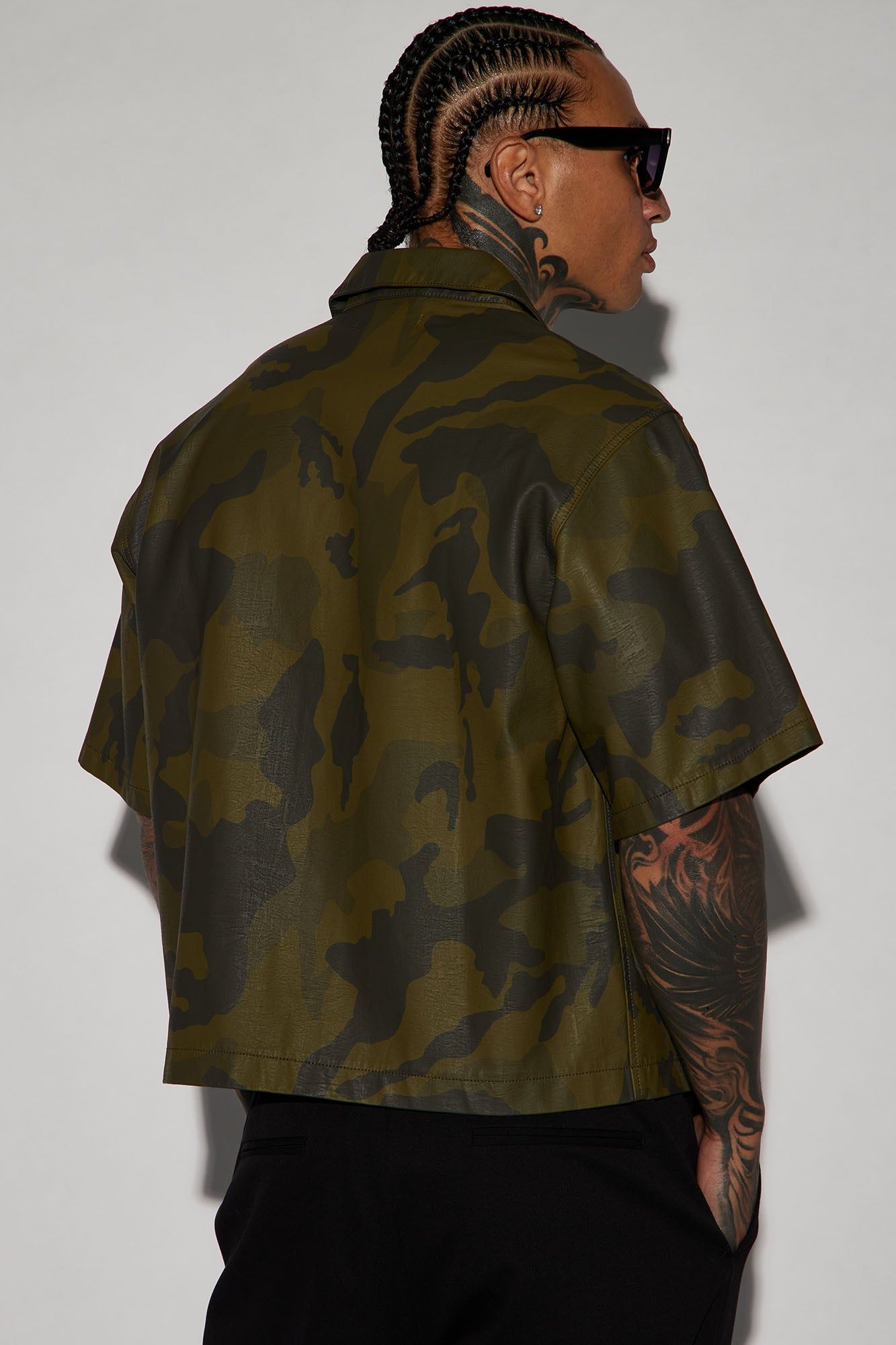 Every Step Of The Way Camo Cropped Button Up Shirt - Camouflage sold by Fashion Nova product image thumbnail 4