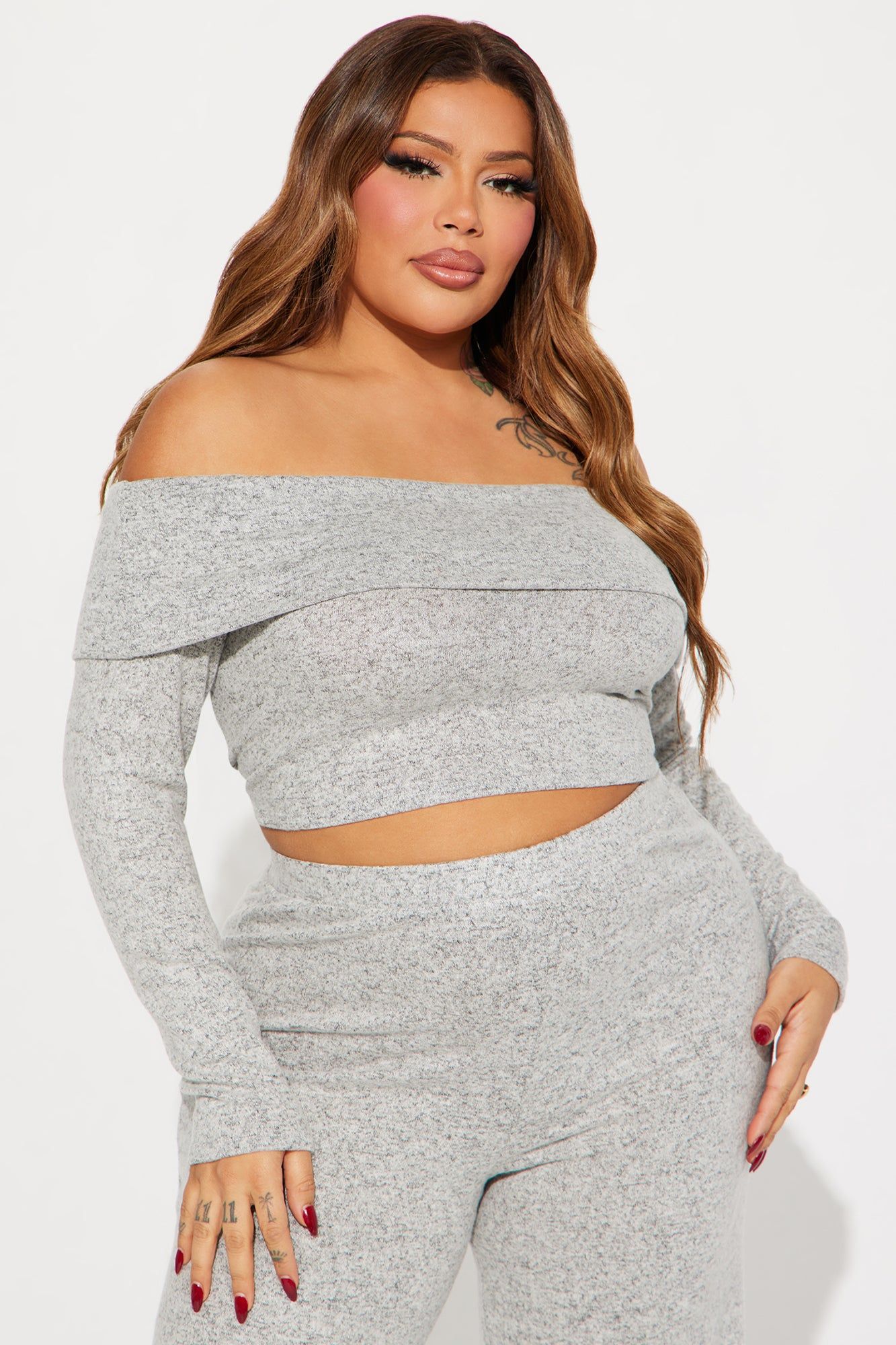 Jamie Brushed Knit Pant Set - Heather Grey sold by Fashion Nova product image thumbnail 5