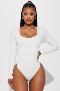 Ari Double Lined Bodysuit - Off White sold by Fashion Nova