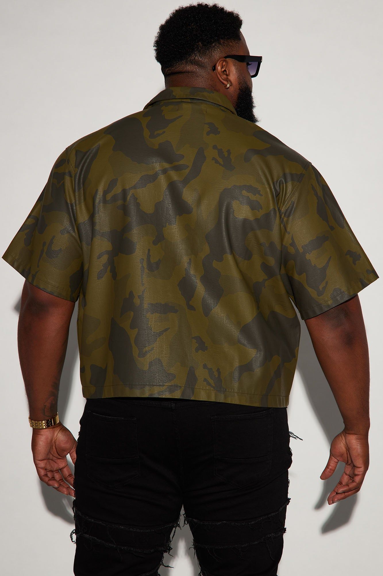 Every Step Of The Way Camo Cropped Button Up Shirt - Camouflage sold by Fashion Nova product image thumbnail 6