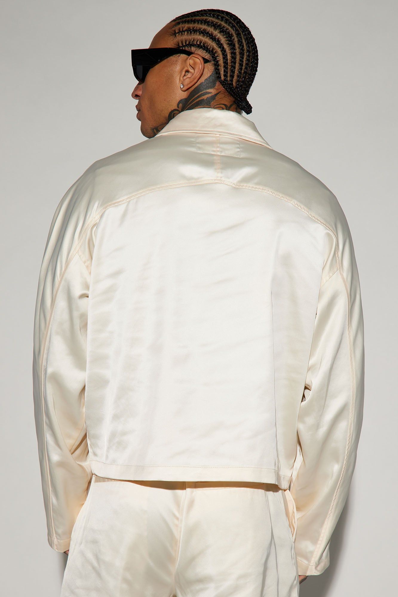 Florence Satin Cropped Jacket - Cream sold by Fashion Nova product image thumbnail 3