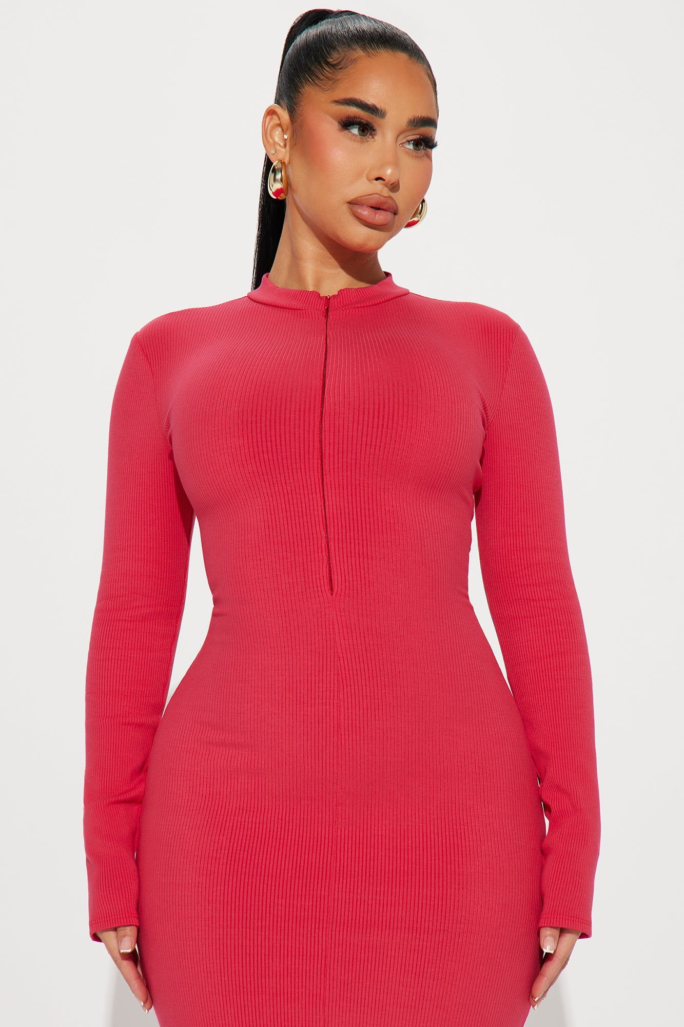 Rina Snatched Maxi Dress - Raspberry sold by Fashion Nova product image thumbnail 2