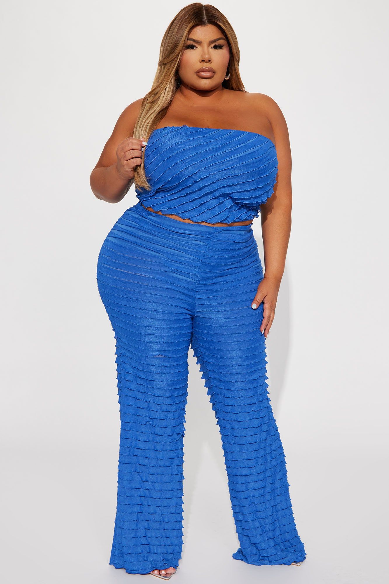 Same Energy Textured Pant Set - Royal sold by Fashion Nova product image thumbnail 5