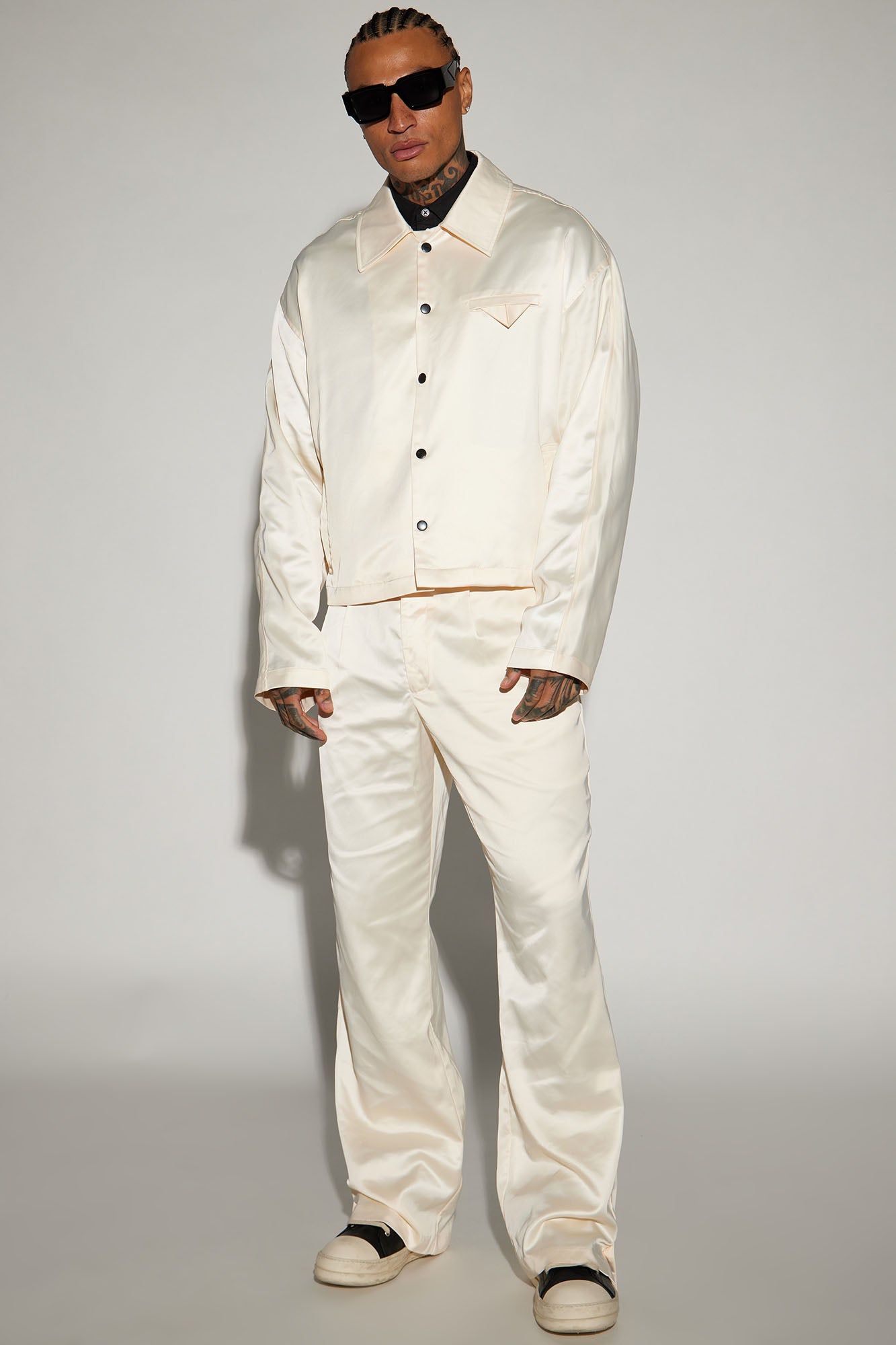 Florence Satin Cropped Jacket - Cream sold by Fashion Nova product image thumbnail 2