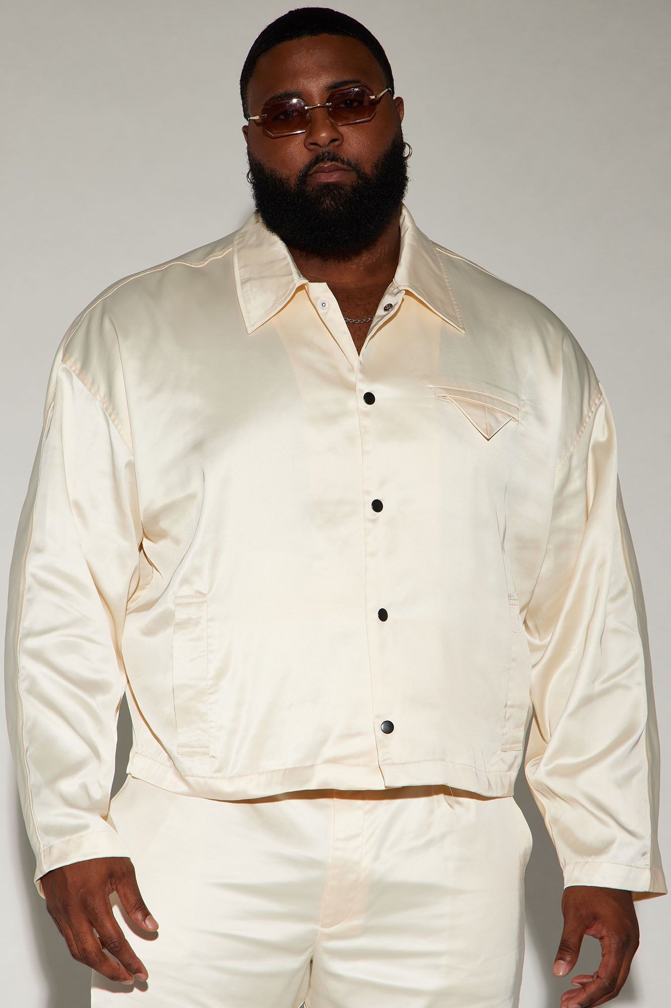 Florence Satin Cropped Jacket - Cream sold by Fashion Nova product image thumbnail 4