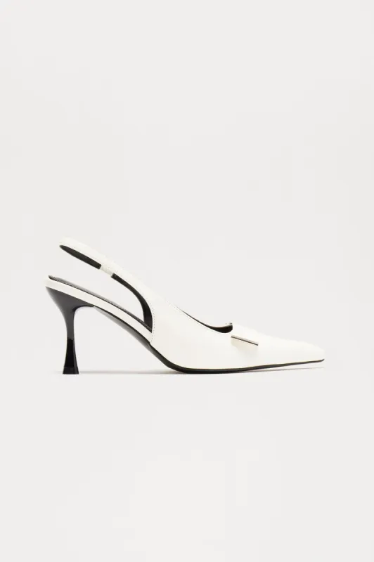 Annette Kitten Heel Pumps - White sold by Fashion Nova