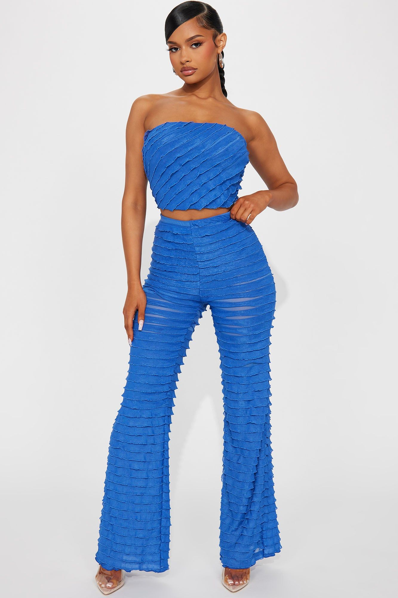 Same Energy Textured Pant Set - Royal sold by Fashion Nova product image thumbnail 2